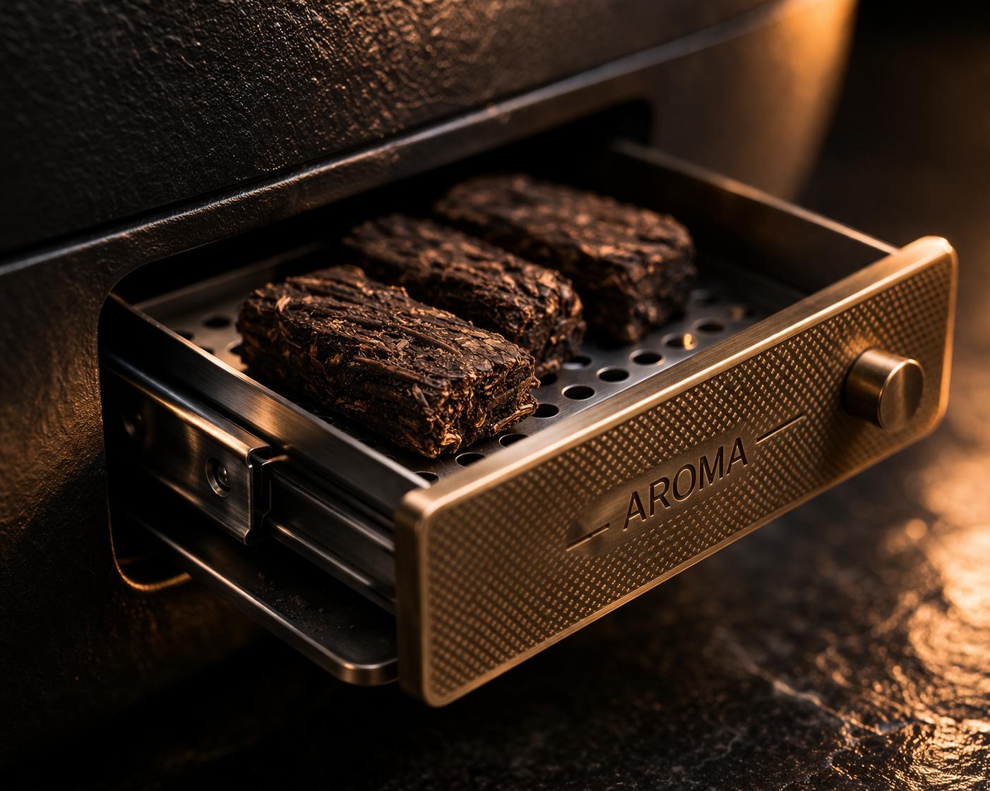 Cajón AROMA con briquetas de sarmiento